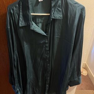 Woman’s Satin Looking Green Shirt